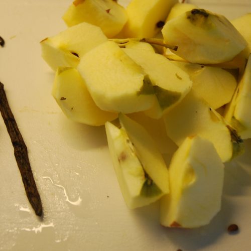 apple chunks, one of the ingredients of briefly simmered apple chunks photo: ©️Nel Brouwer-van den Bergh