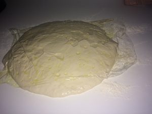 ciabatta dough after first rise on counter photo: ©️Nel Brouwer-van den Bergh