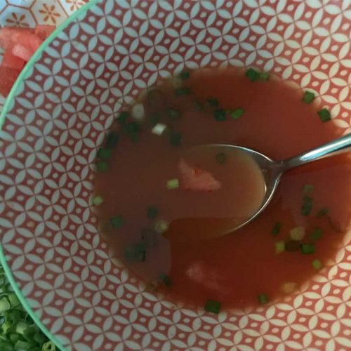 water melon soup with grated citrus rind ©️ Nel Brouwer-van den Bergh